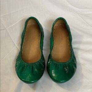 Tieks Emerald Green Ballet Flats with Glossy Finish EUC